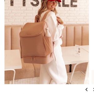 Poppy & Peonies Elegant Beige Backpack